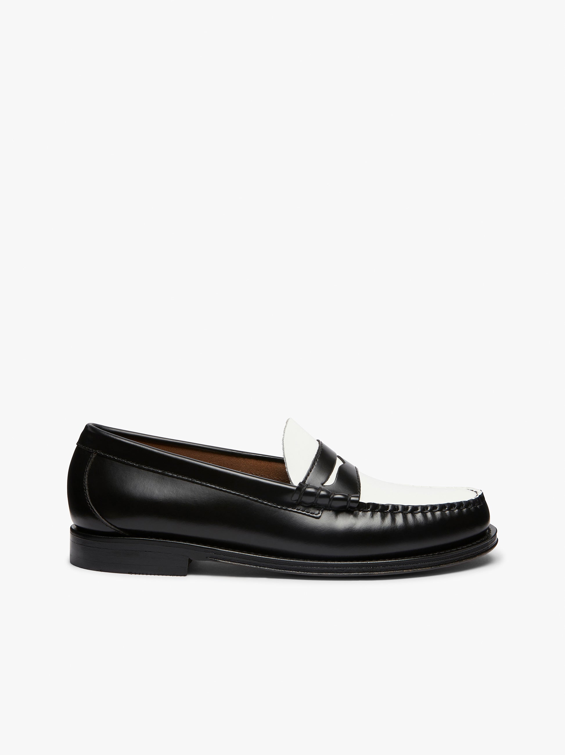 □SizeUK8526cmG.H.BASS  Weejuns BLACK WHITE LOAFER