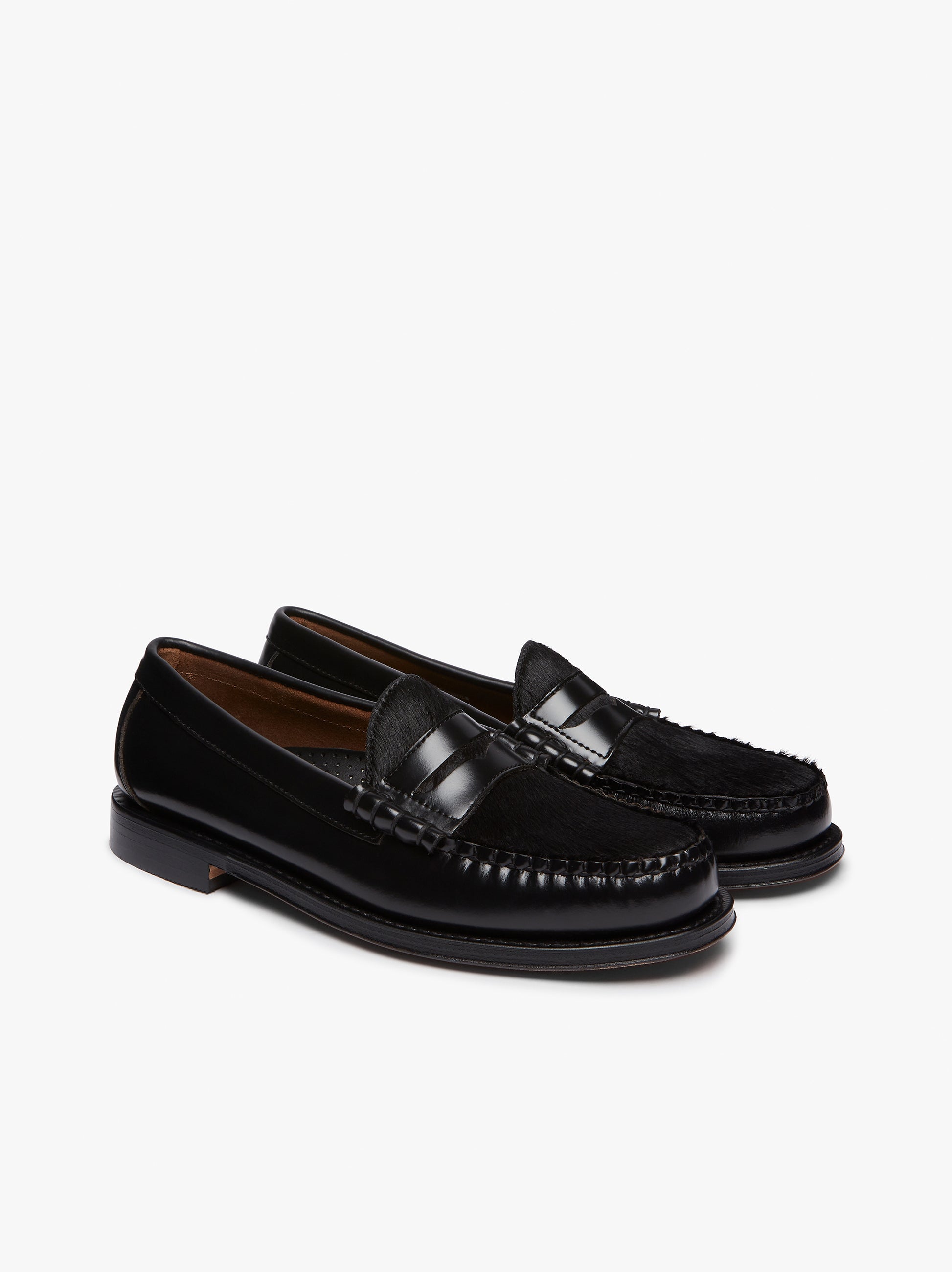 Weejuns Larson Penny Loafers Black Leather - G.H.BASS