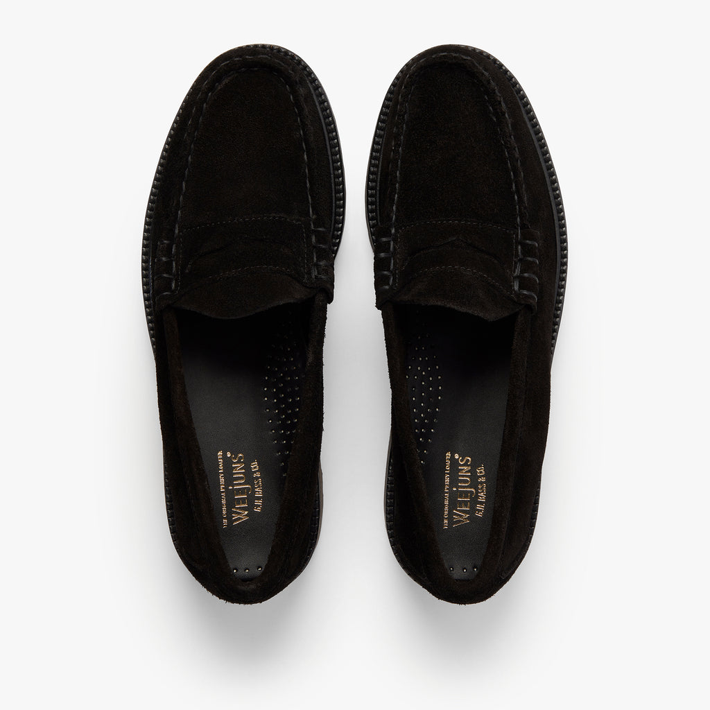 Mens Black Suede Loafers Black Suede Penny Loafers â€“ G.H.BASS G.H