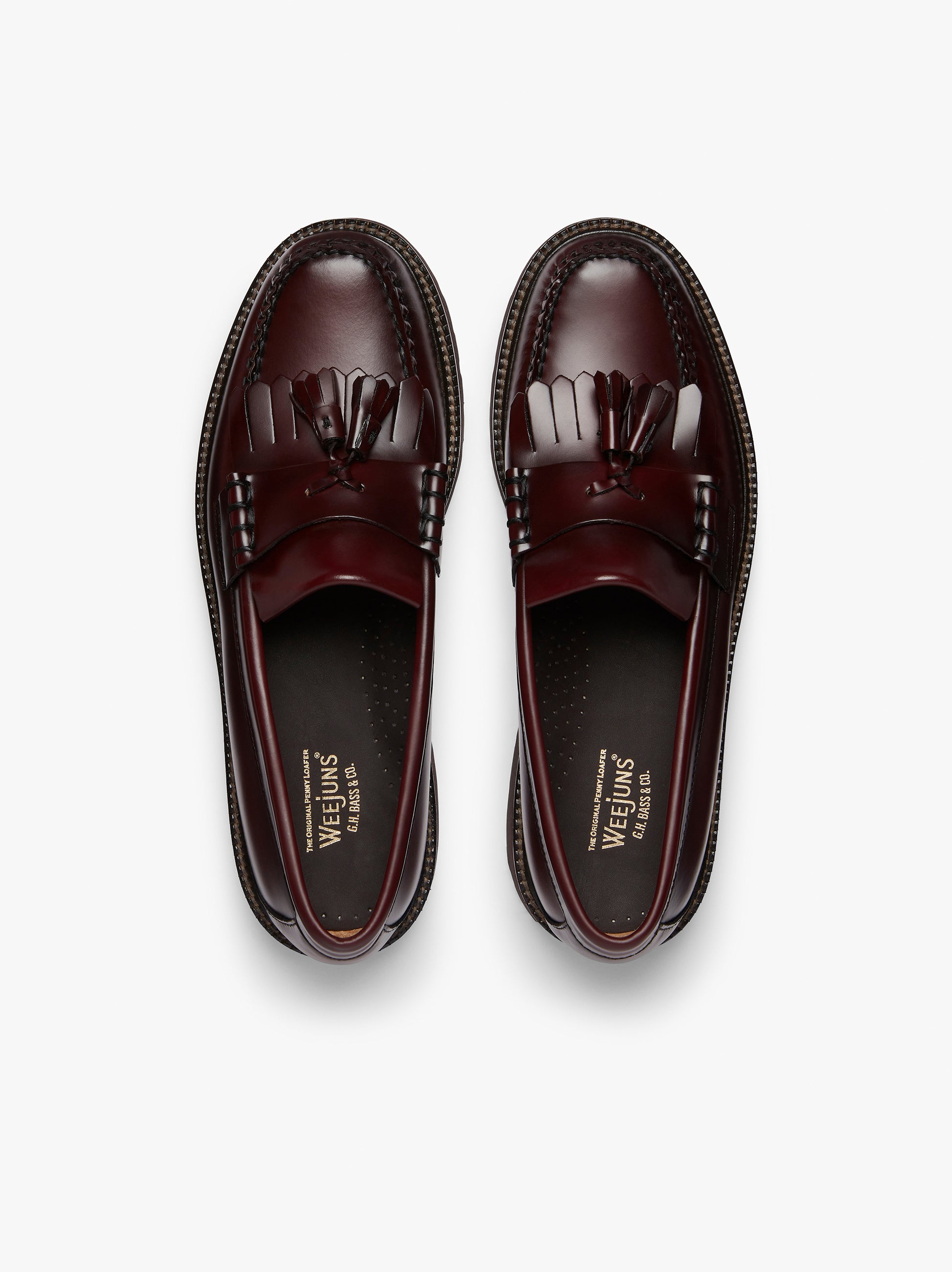 Kiltie Tassel Loafer Mens | Wine Leather Loafers – G.H.BASS – G.H.