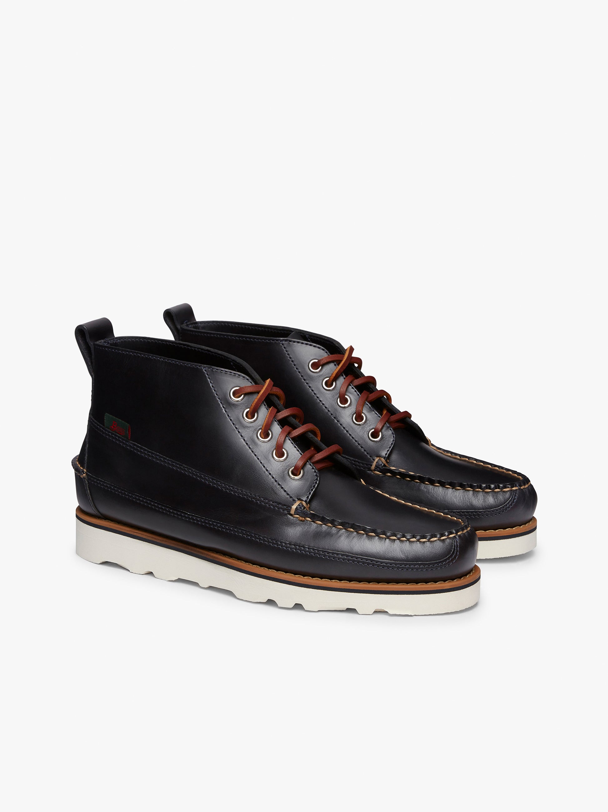 Mens Navy Leather Boots | Ranger Mocs â€“ G.H.BASS – G.H.BASS