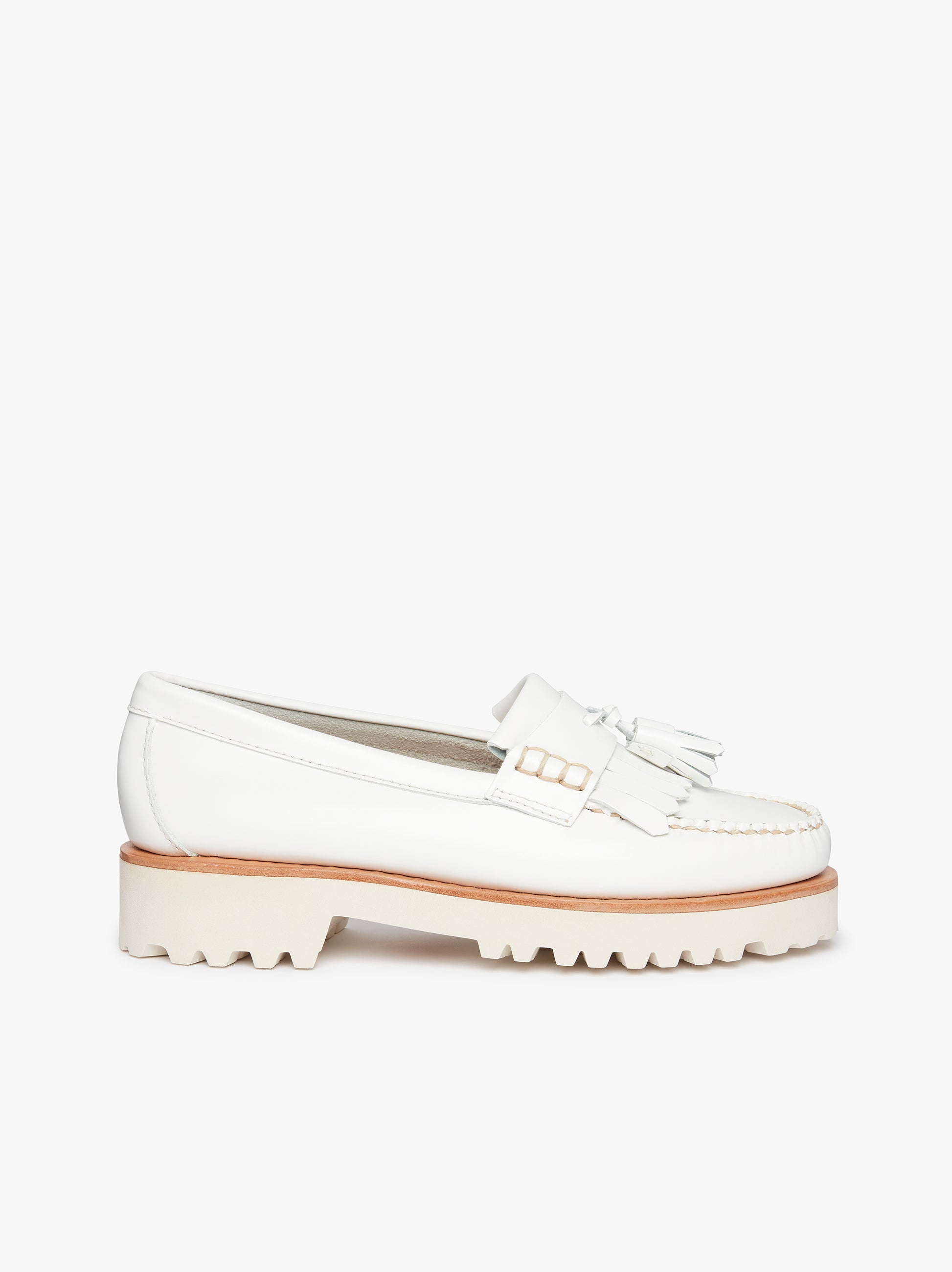 Weejuns 90s Esther Kiltie Tassel Loafers White Leather