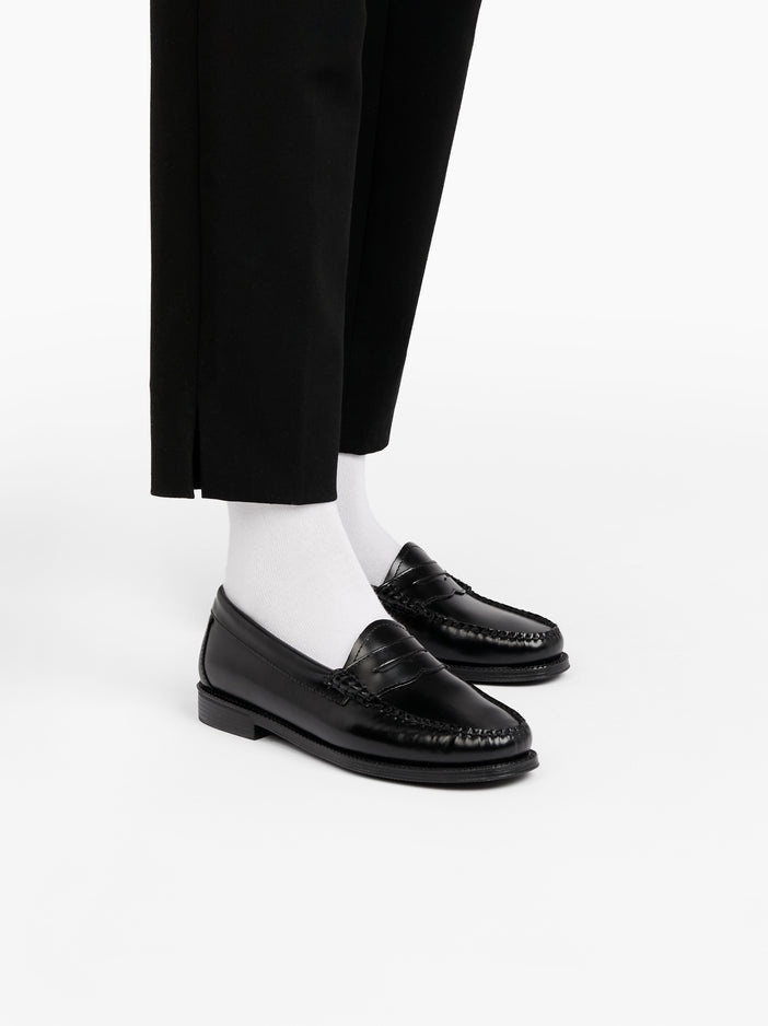 Black Leather Penny Loafers Womens | Womens Black Leather Loafers – G.H ...
