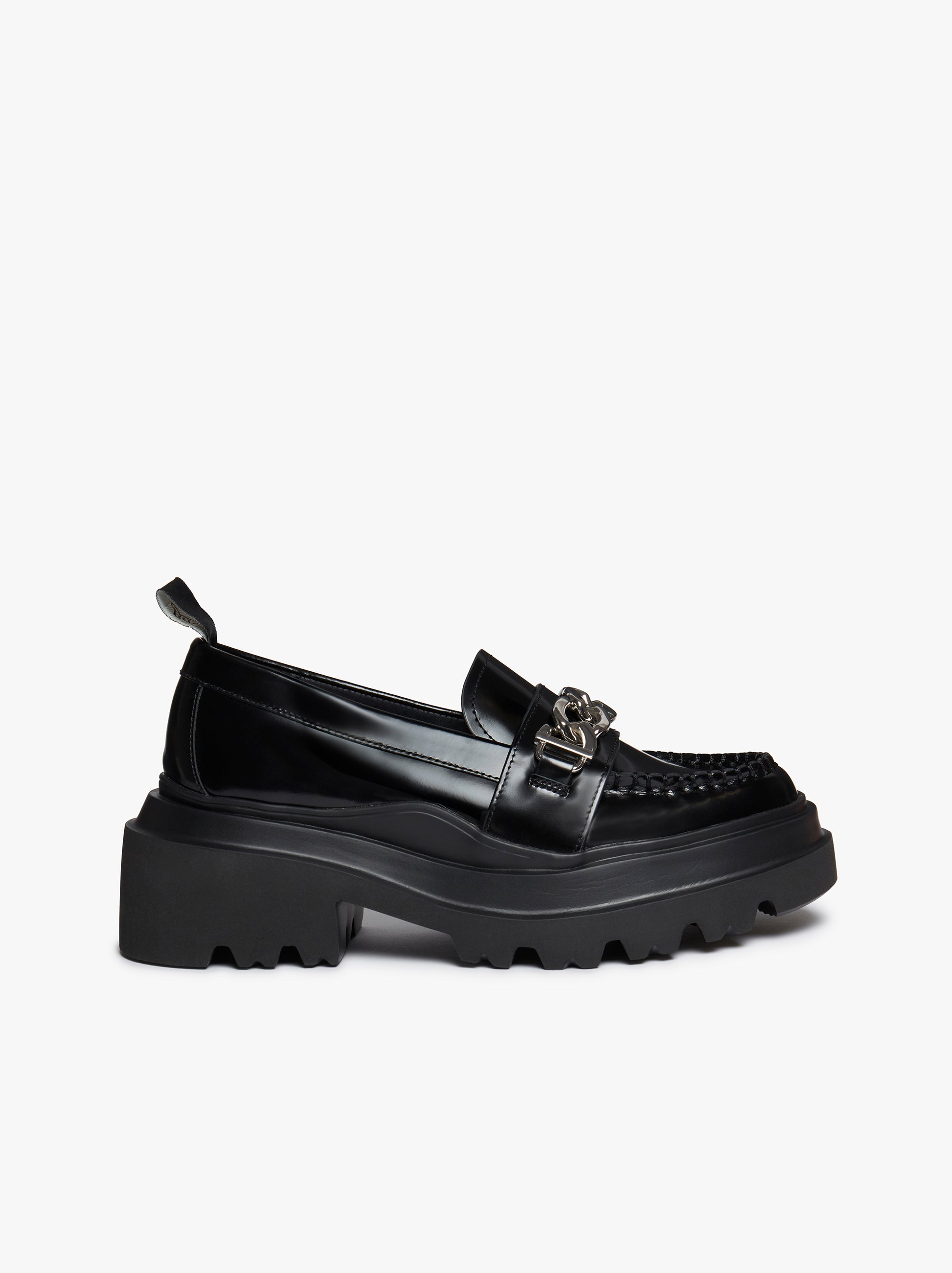 Black sales platform loafers