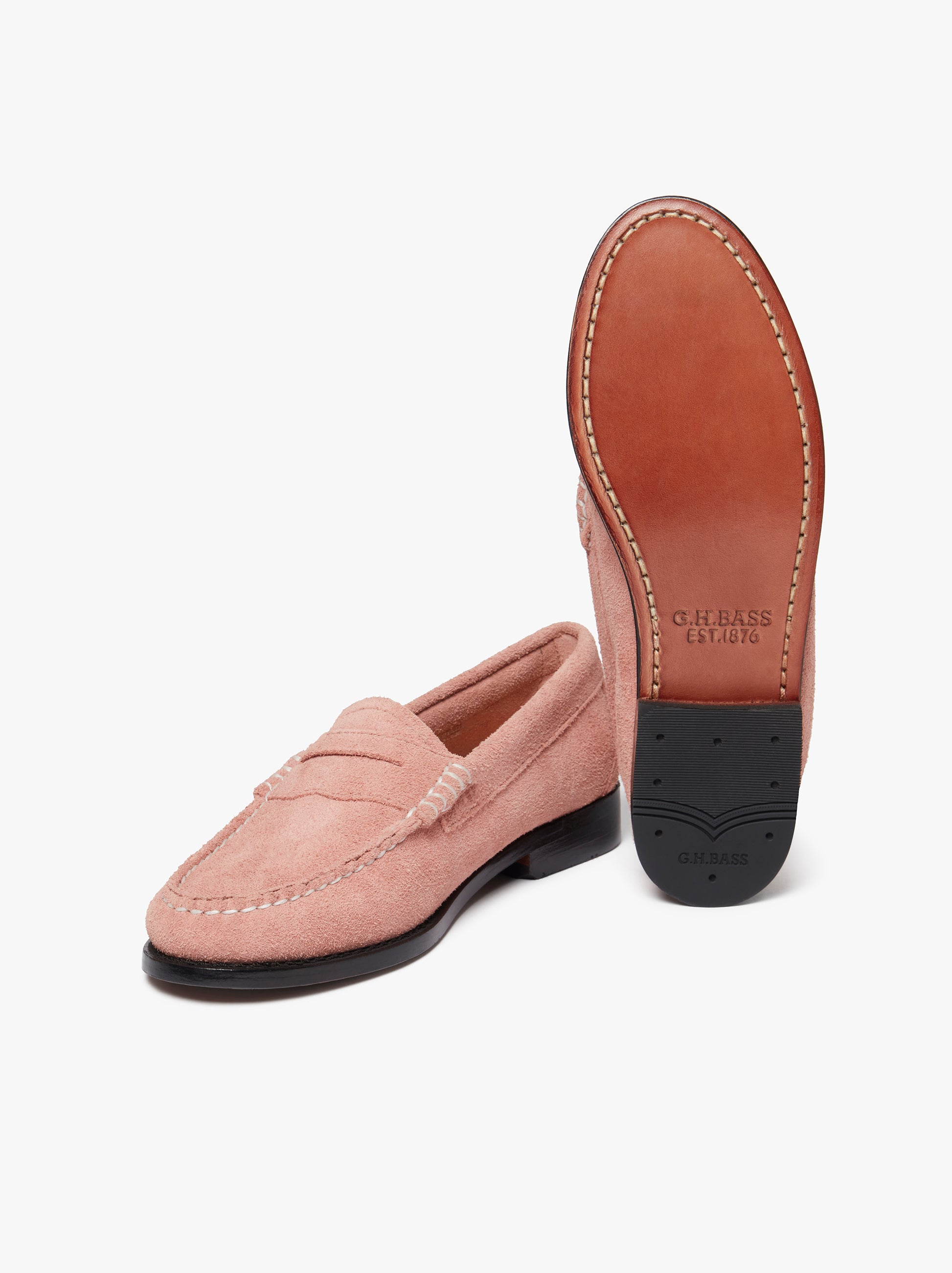 Mens pink hot sale suede loafers