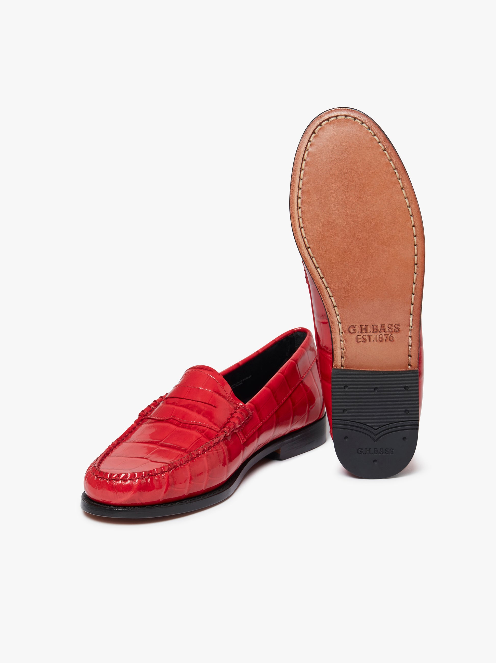 Mens red store penny loafers