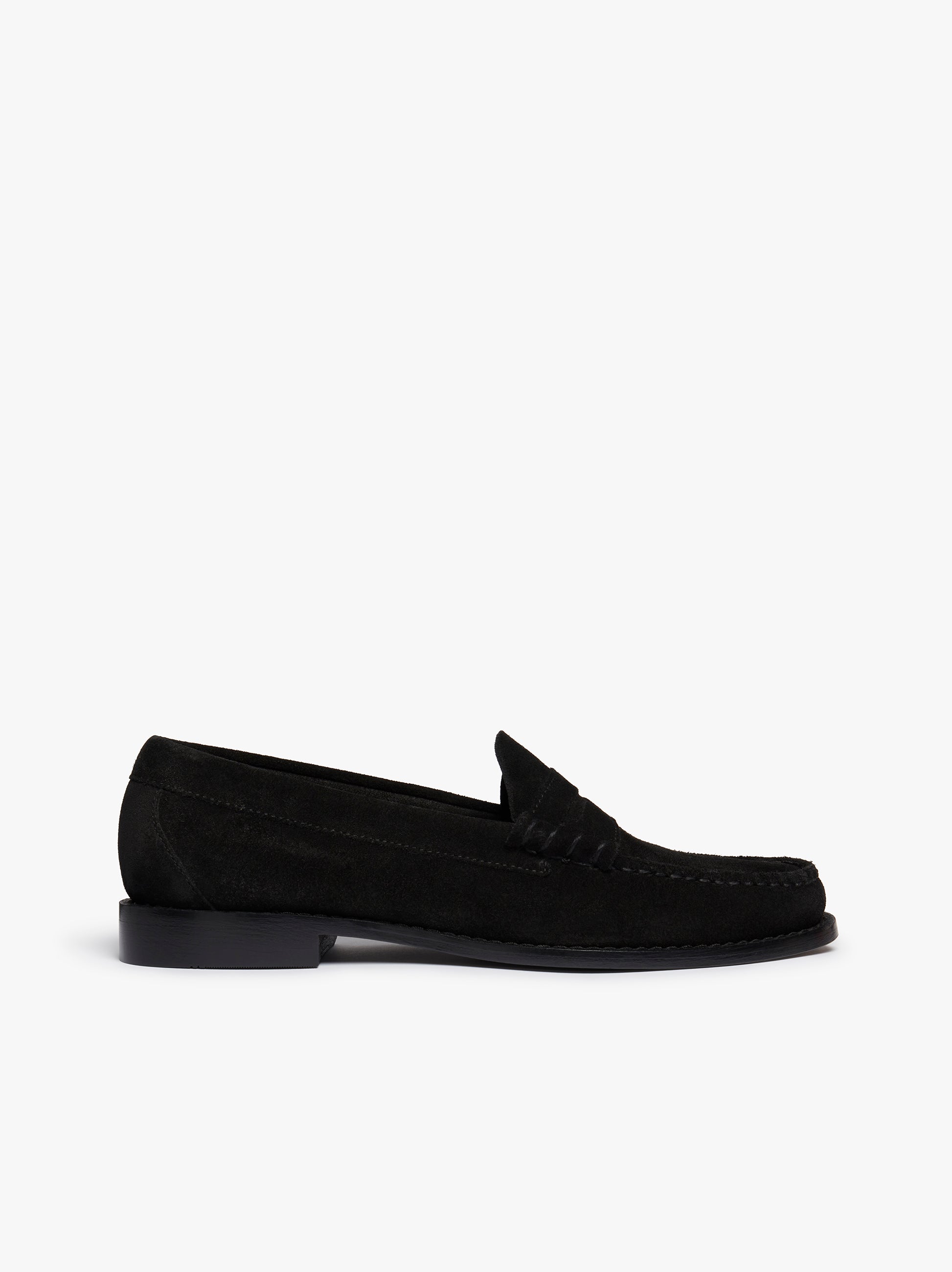 Mens suede black loafers sale