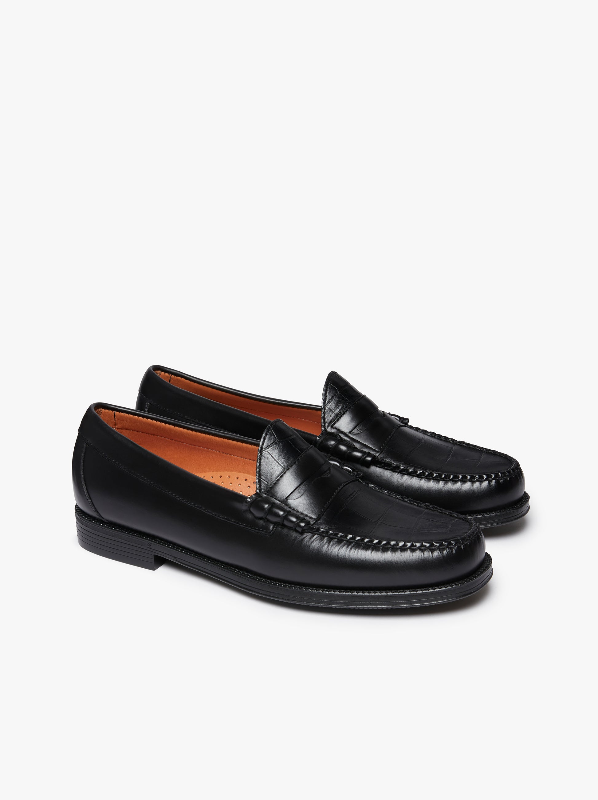 Black croc loafers best sale