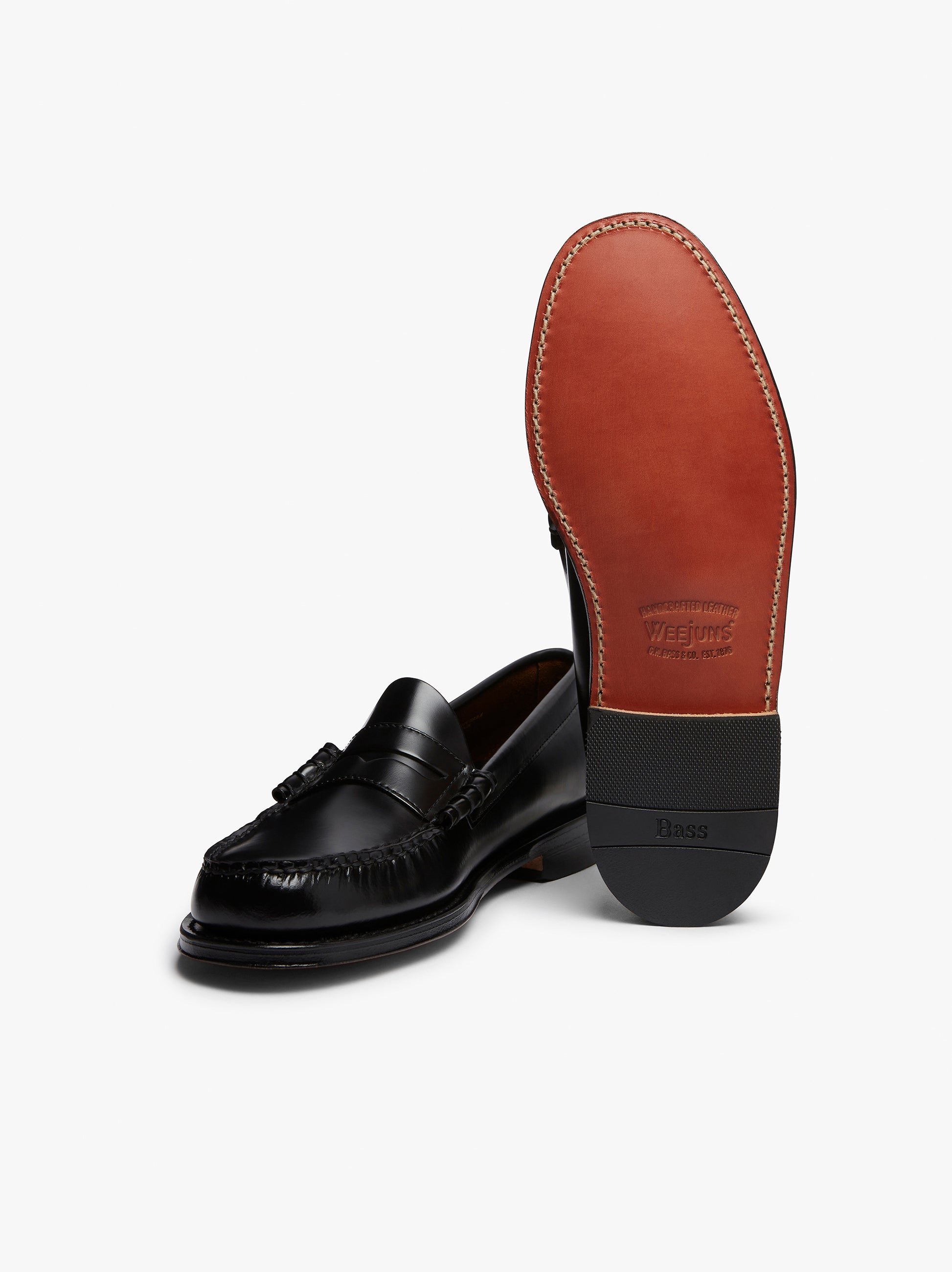 Black Leather Loafer Shoes Mens | Bass Weejuns Larson – G.H.BASS