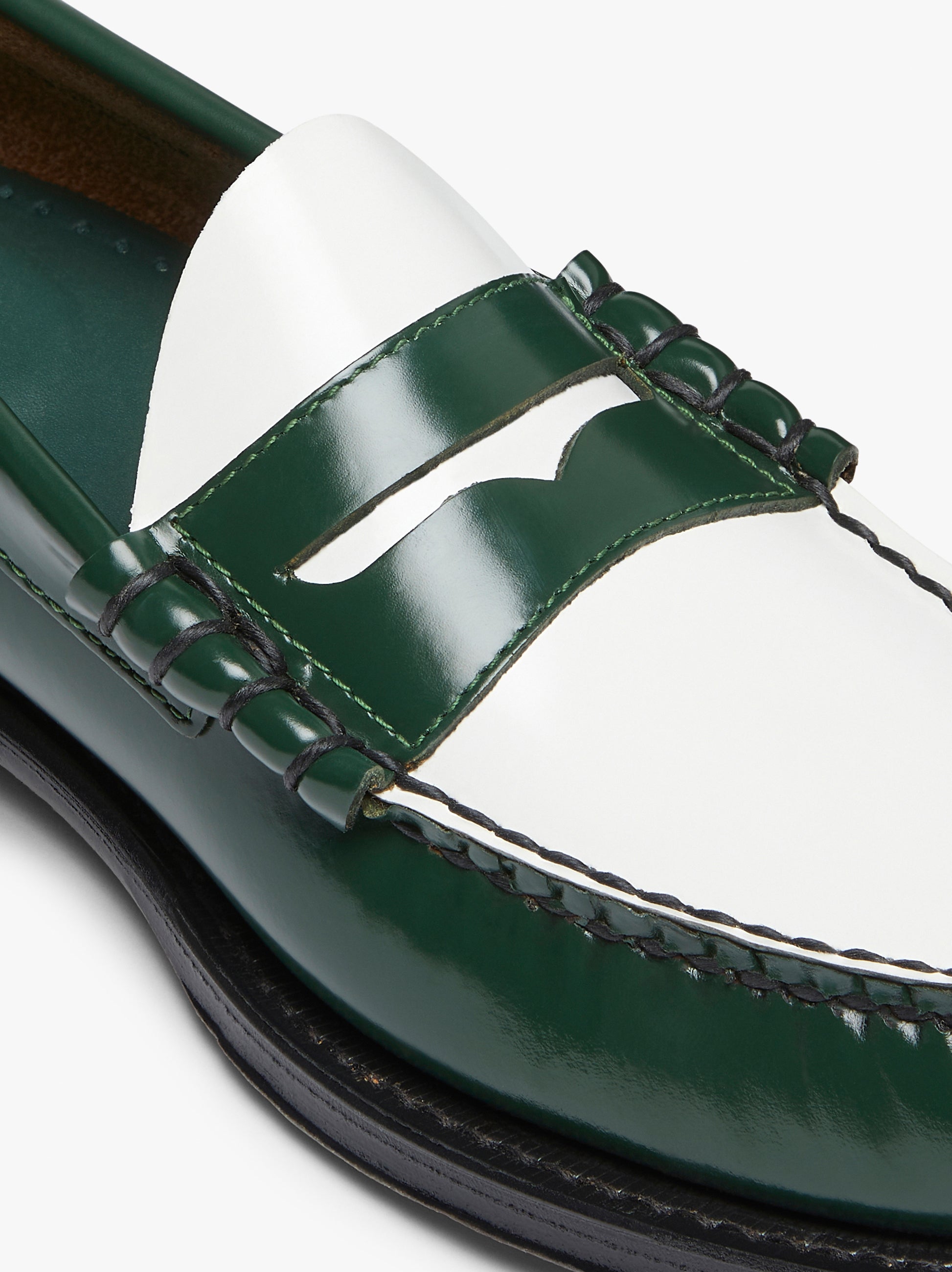 Green And White Loafers | Green And White Penny Loafers – G.H.BASS