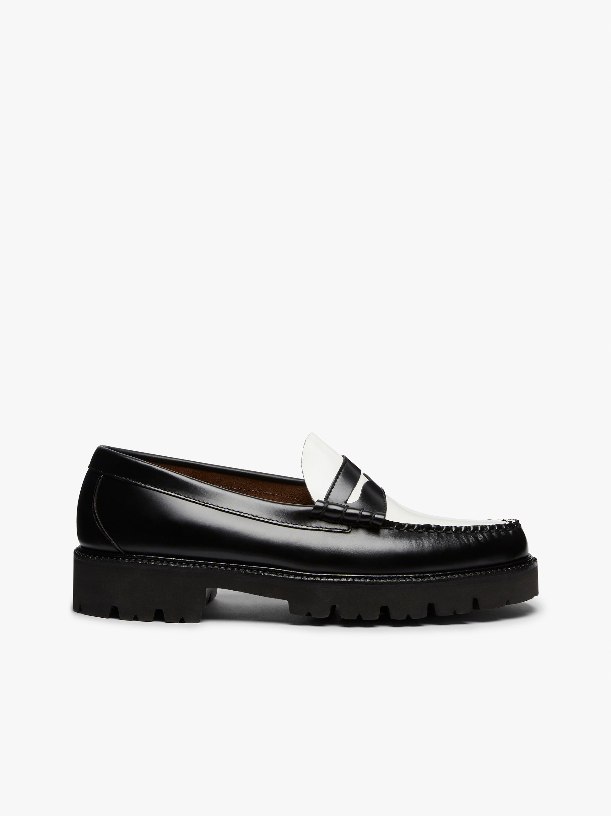 □Condition新品未使用UK7 G.H.BASS Weejuns BLACK WHITE LOAFER