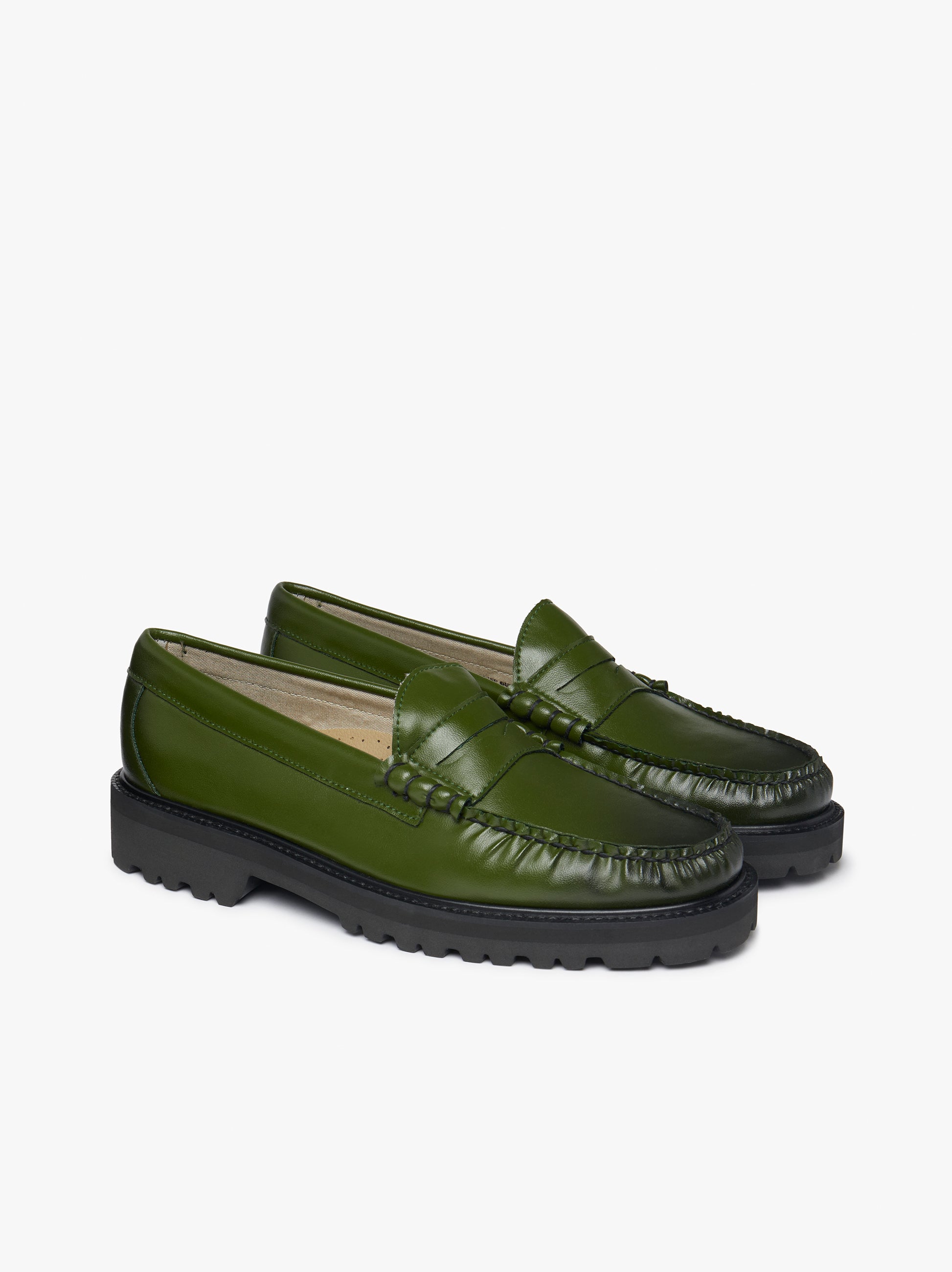 Dark Green Loafers Mens | Cactus Leather Shoes â€“ G.H.BASS