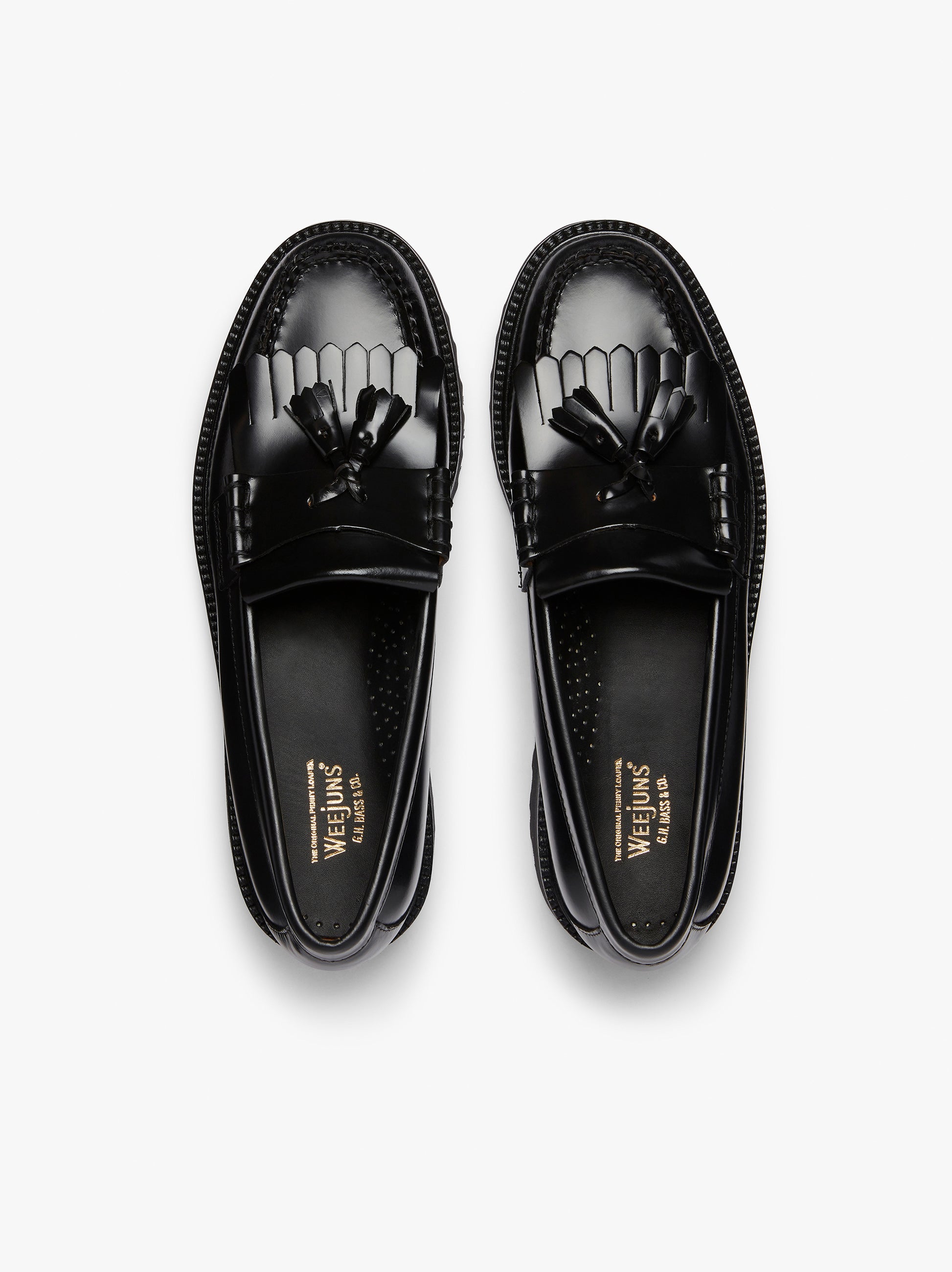 Kiltie Loafers Mens | Black Leather Loafers – G.H.BASS 1876
