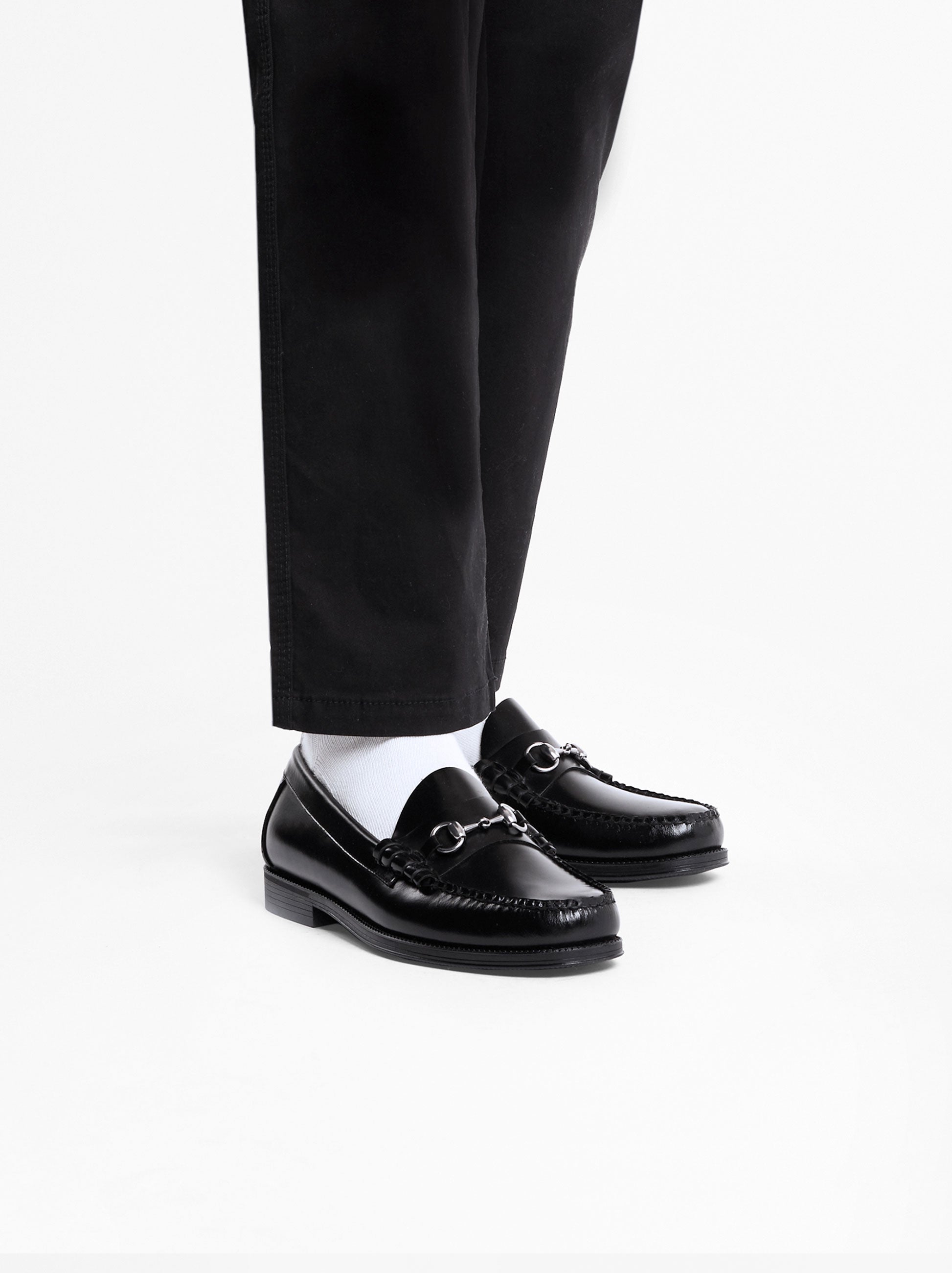 Mens Black Leather Loafers | Chain Loafers Mens – G.H.BASS 1876
