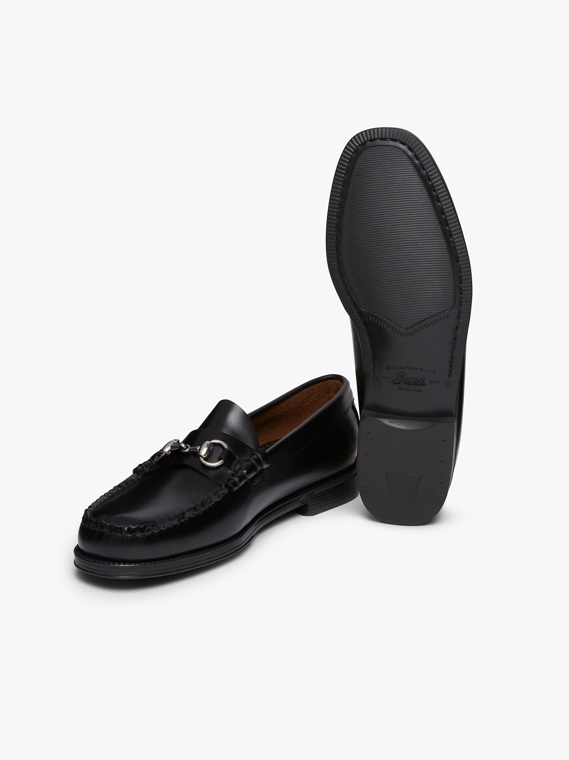 Mens Black Leather Loafers | Chain Loafers Mens – G.H.BASS – G.H.