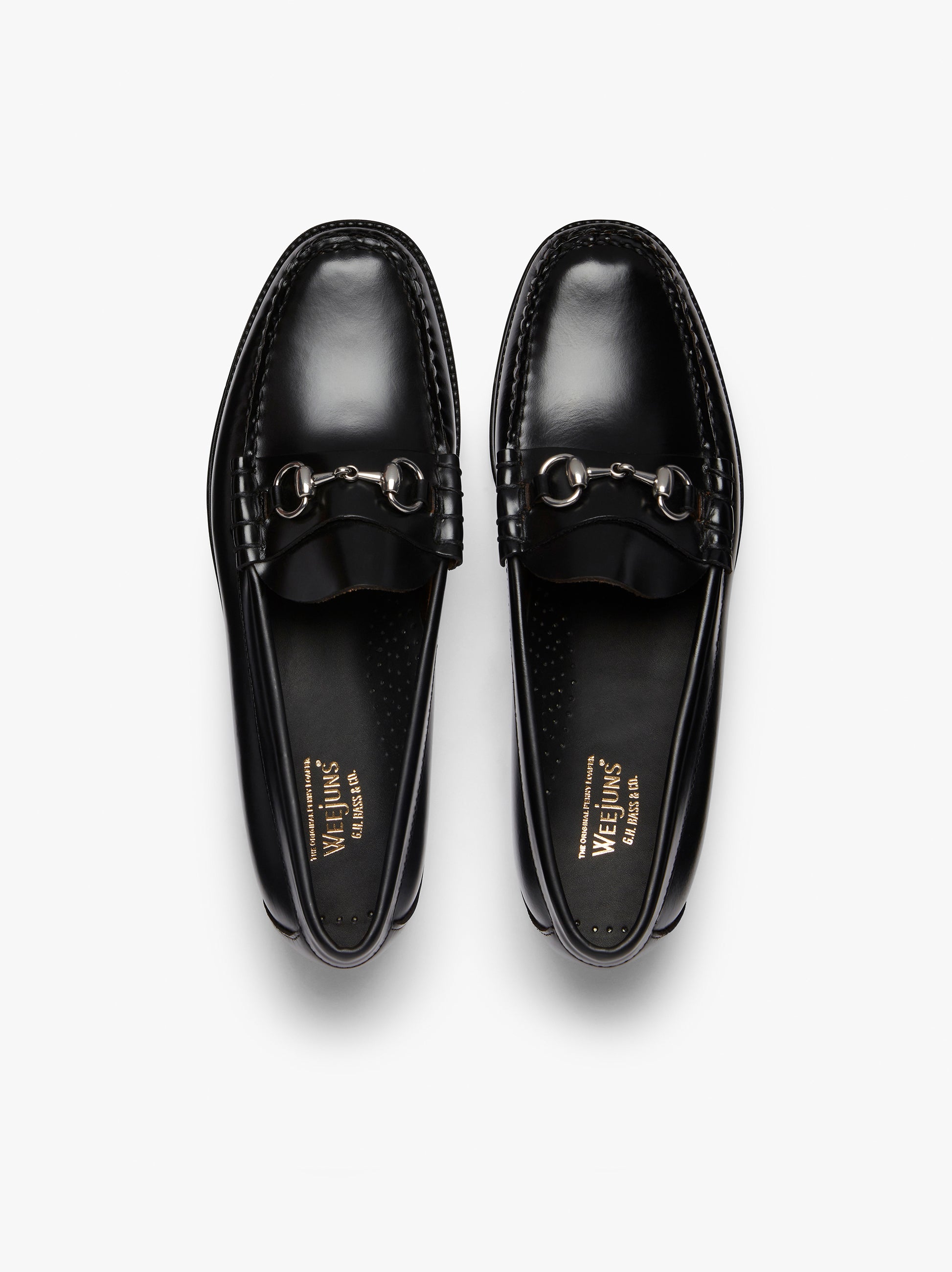 Mens Black Leather Loafers | Chain Loafers Mens – G.H.BASS – G.H.