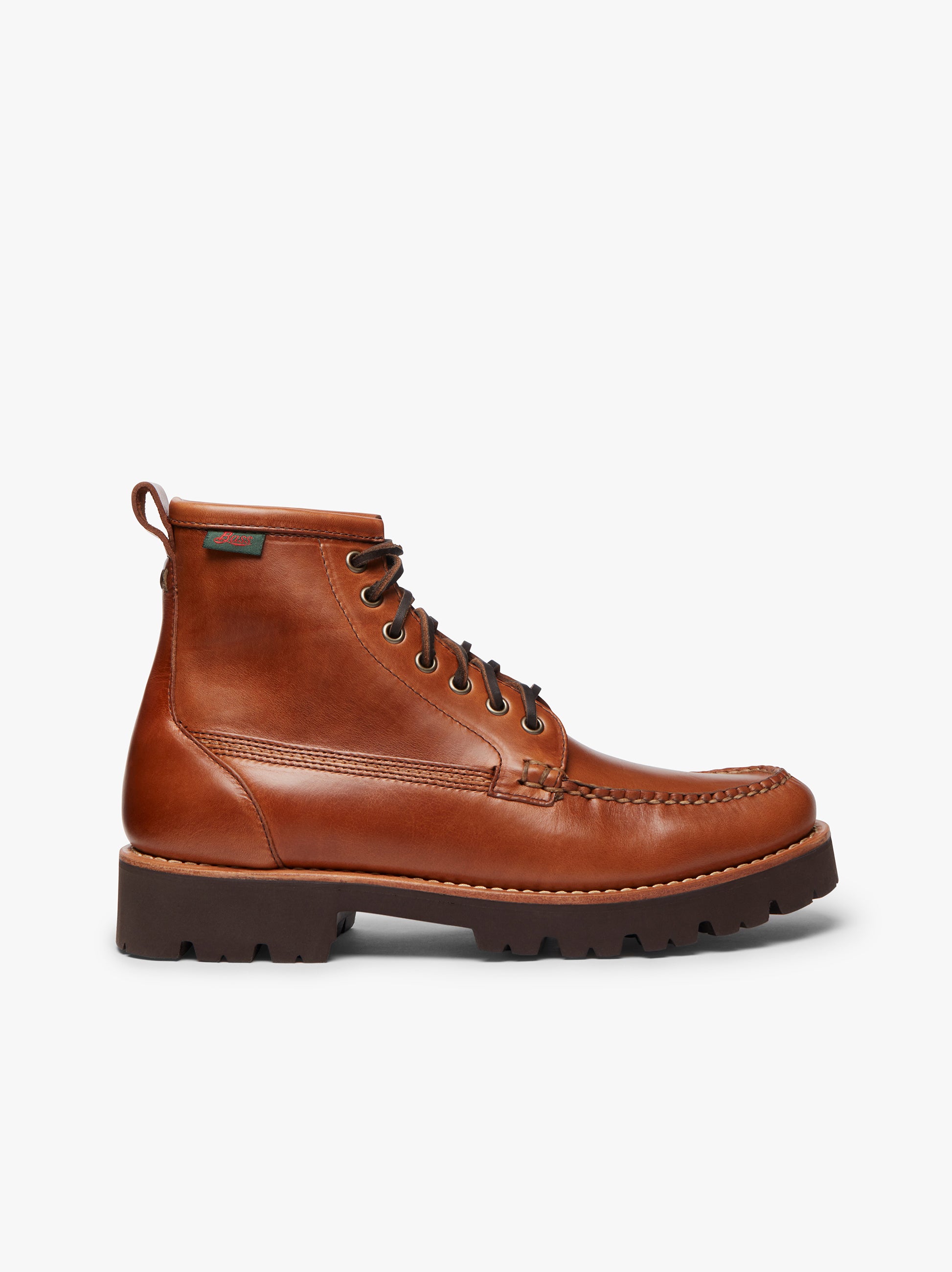 Mens brown leather pull on clearance boots