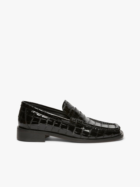 Square Toe Loafers Womens | Black Croc Loafers – G.H.BASS 1876