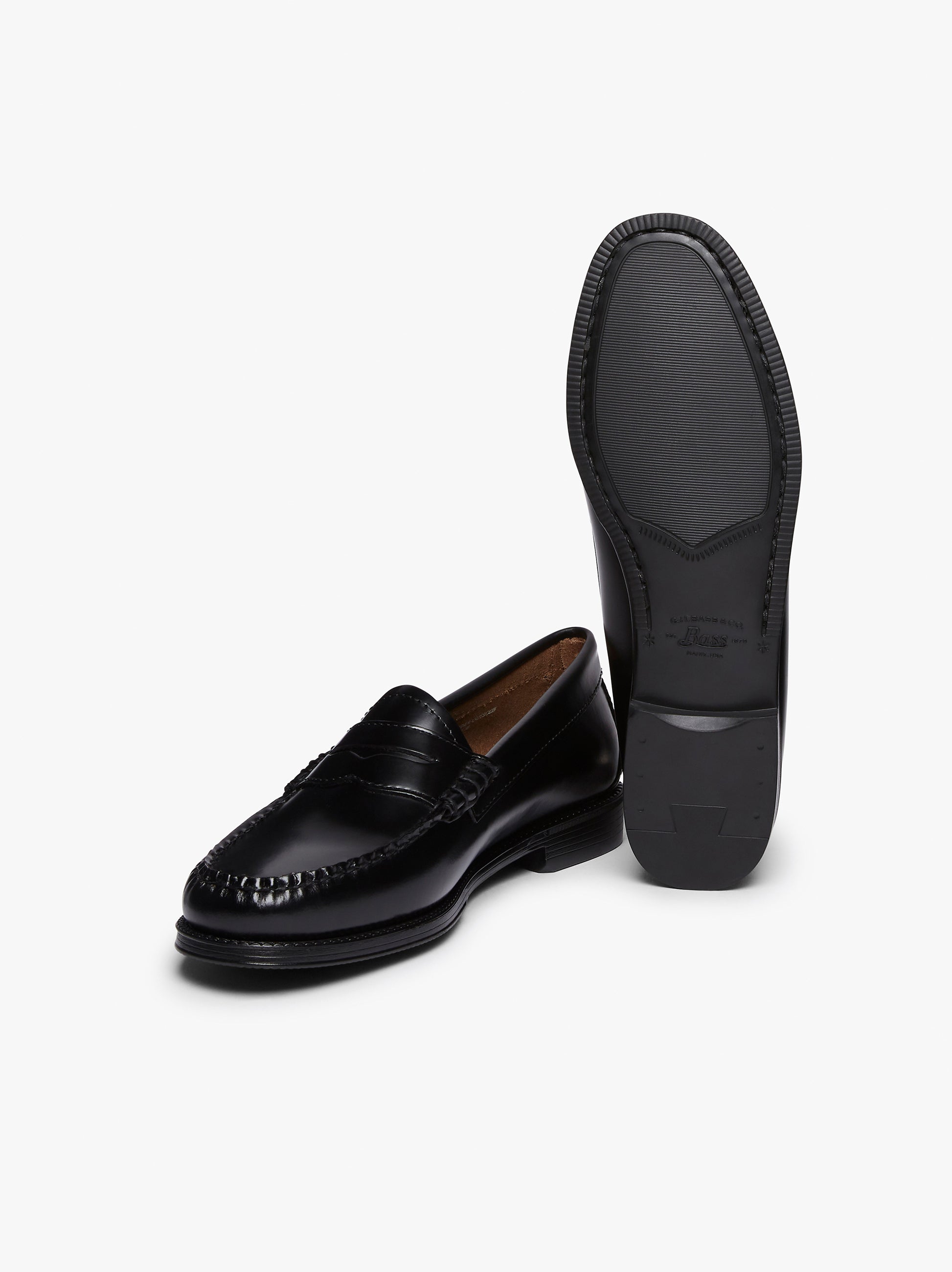 Black Leather Penny Loafers Womens | Womens Black Leather Loafers