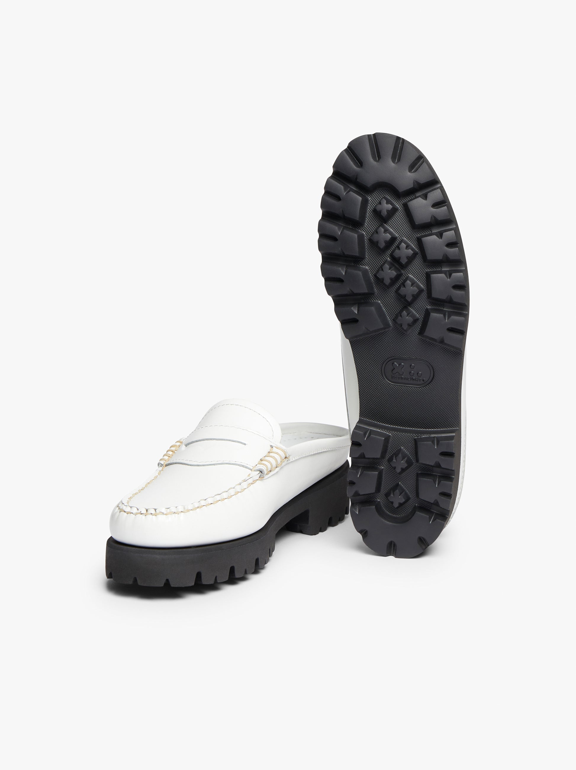 White clearance loafer slides