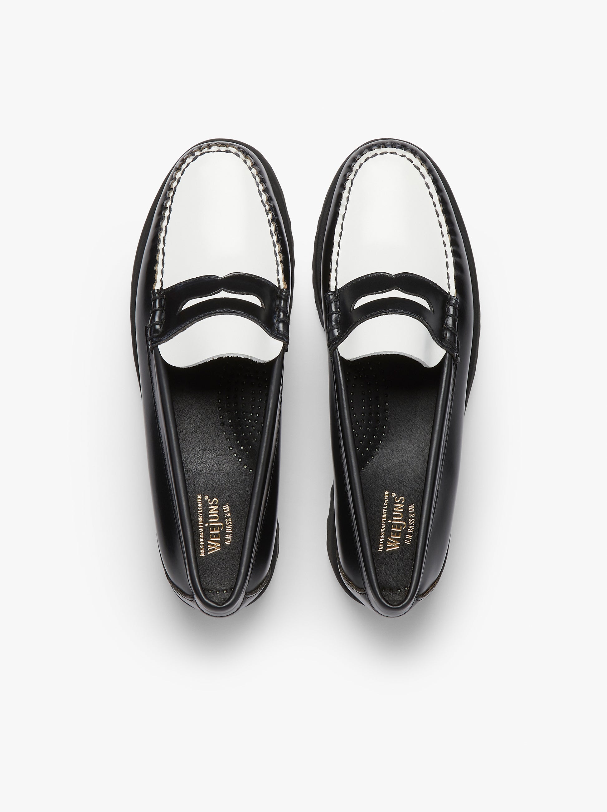 Black and hot sale white loafers womens