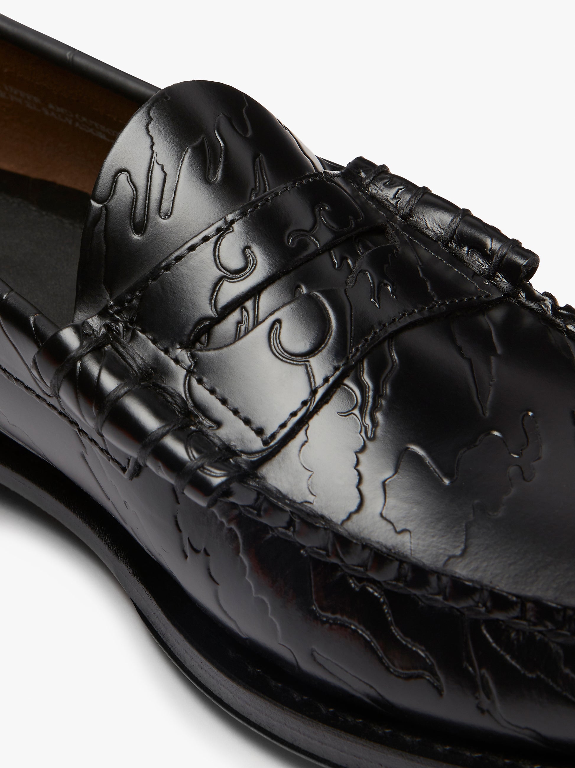 Maharishi Loafers | Embossed Black Leather Loafers – G.H.BASS