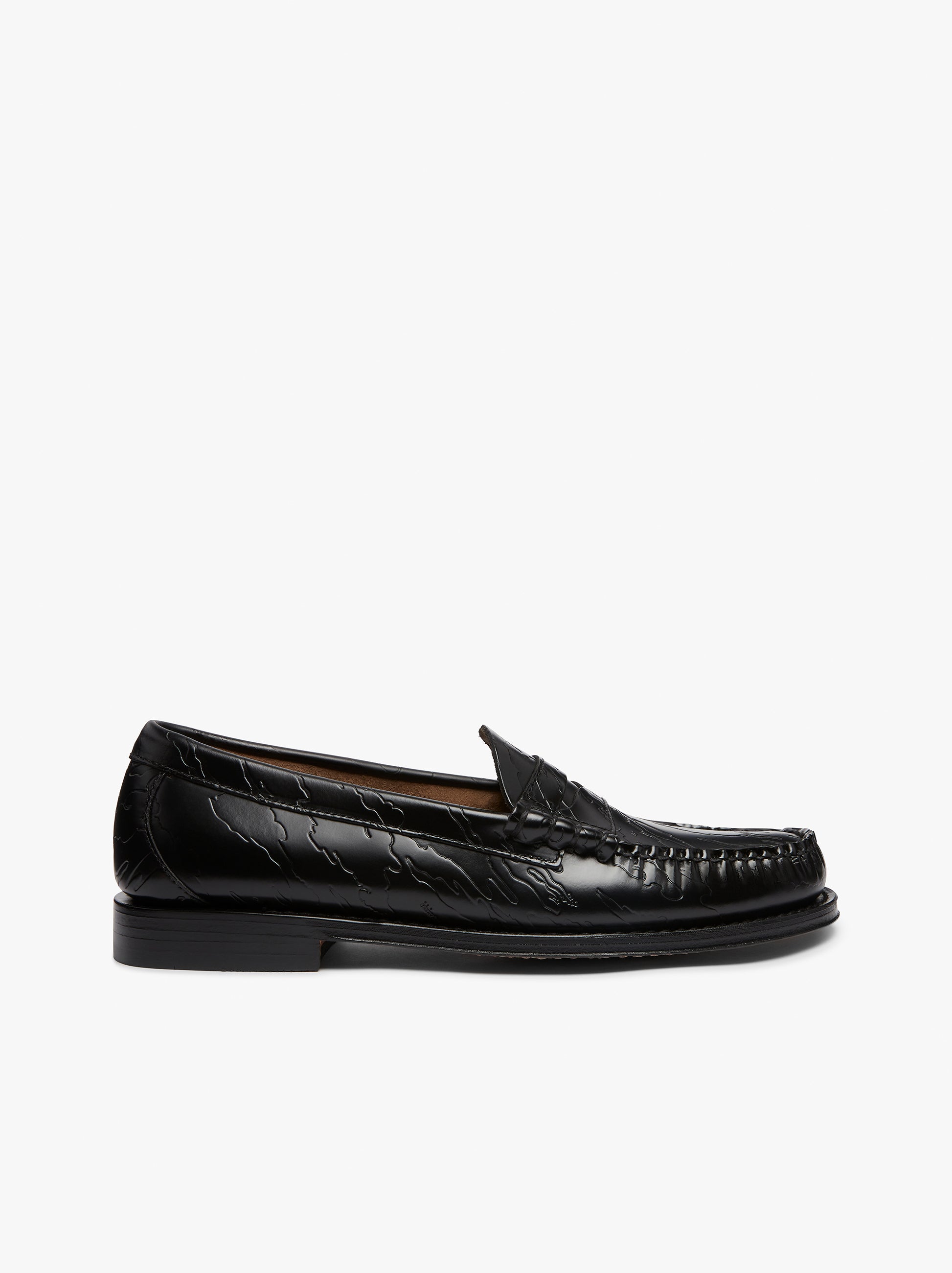 Maharishi Loafers | Embossed Black Leather Loafers – G.H.BASS 1876