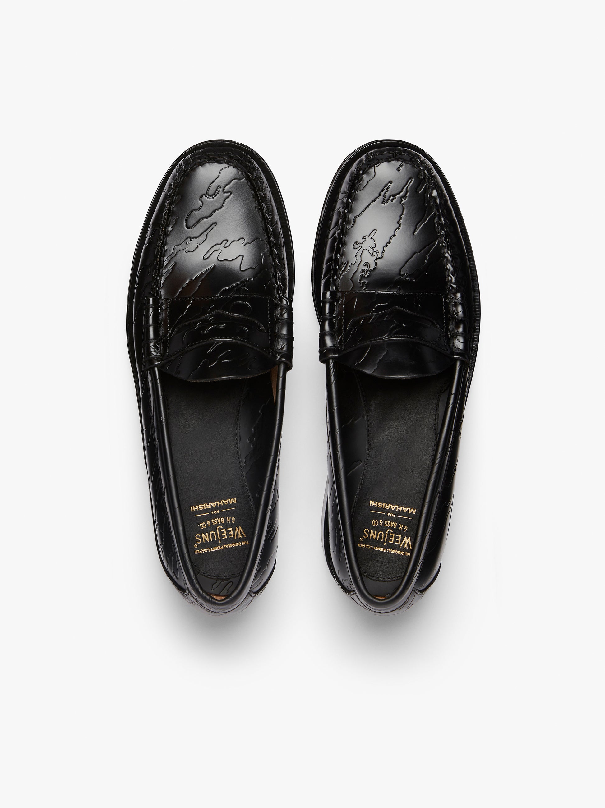 Maharishi Loafers Embossed Black Leather Loafers G.H.BASS 1876