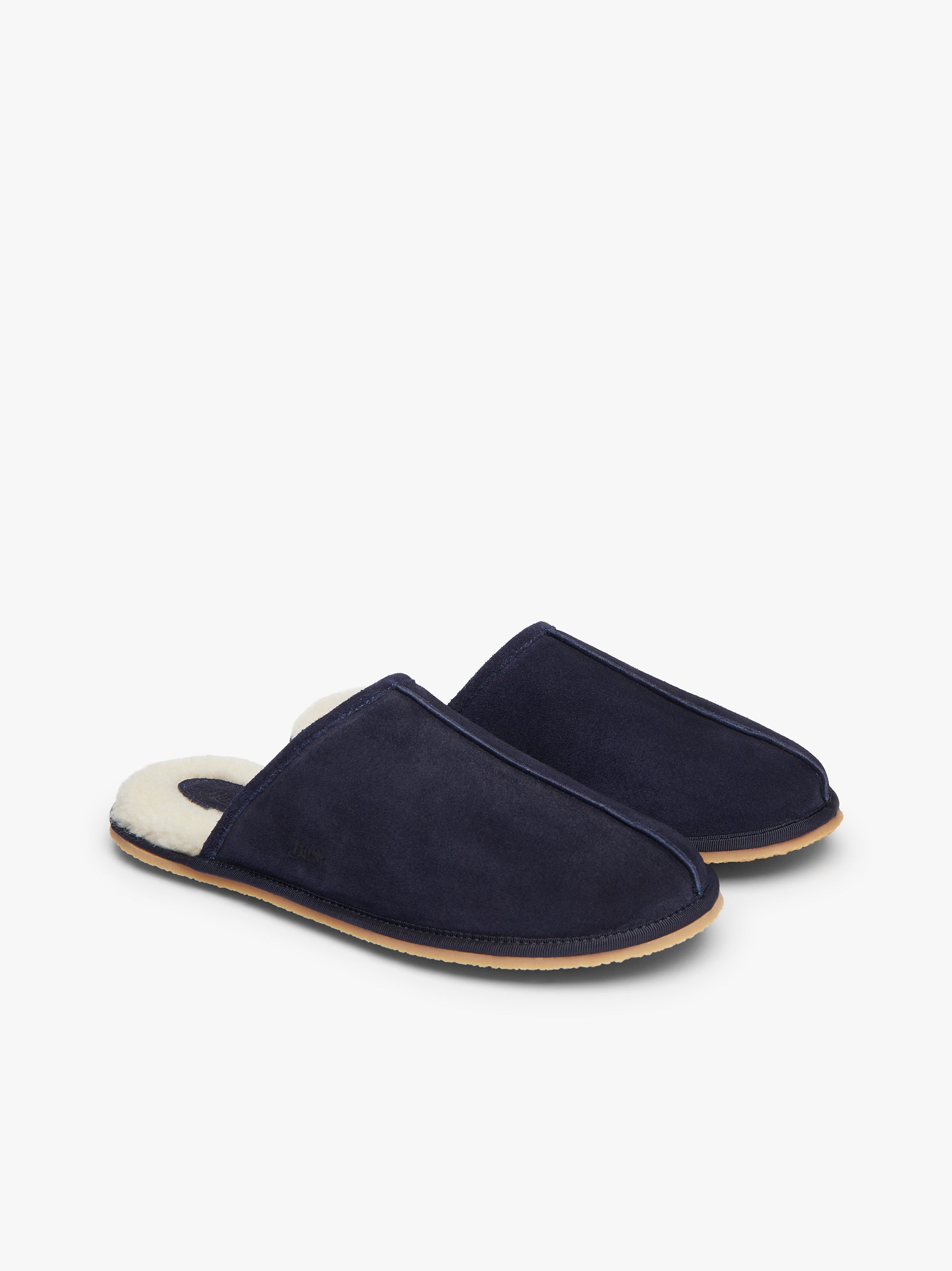 Mens Navy Mule Slippers | Mens Navy Suede Slippers - G.H.BASS